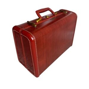Samsonite Vintage Carry On Luggage Train Case Reddish Brown in Great Condition